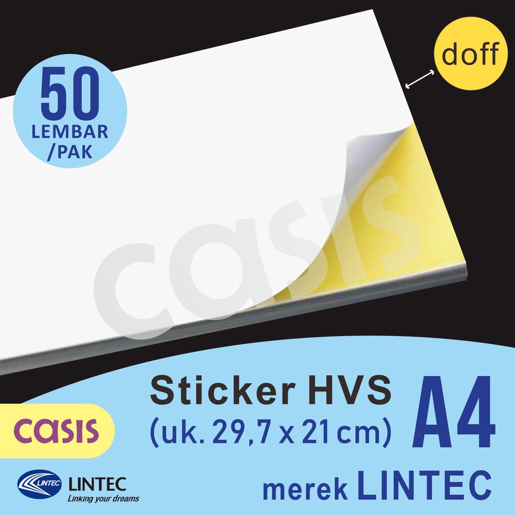 

kertas stiker hvs A4 isi 50 lbr - lintec - CASIS
