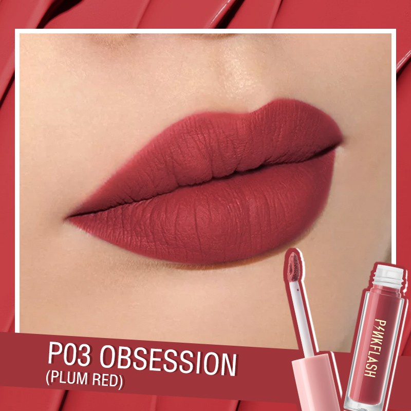 PINKFLASH OhMyLove 3PCS Matte Lipstick Soft Long Lasting Moisturizing Hydrating High Pigmentation P Series