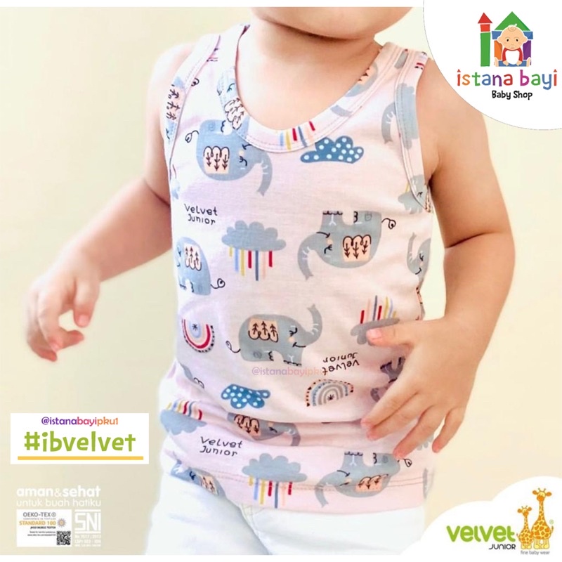 Velvet Junior Singlet 3pcs - Kaos Dalam Anak/Velvet Junior singlet bayi/Singlet bayi