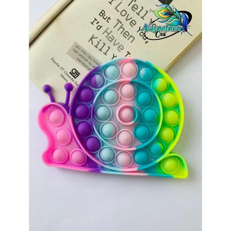 pop it fidget push bubble toys gelembung 3d rainbow pelangi karakter mainan anak NC7433-SIPUT