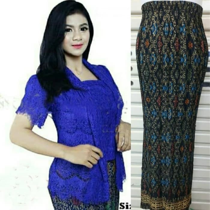 Setelan Kebaya Brokat Kutubaru Lace Pendek Rok Panjang