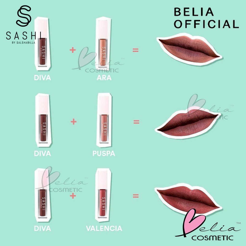 ❤ BELIA ❤ SASHI by Salshabilla Adriani Lip Matte 4.5g ( lip cream sashi halal ) Formulated in Korea