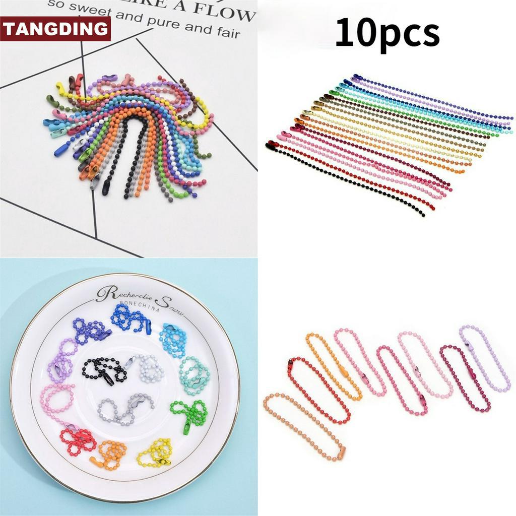 【COD Tangding】Rantai Manik-Manik Bulat Warna-Warni Ukuran 2.4mm Panjang 12cm Untuk Aksesoris Diy