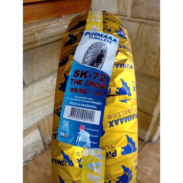 ban primax matic tubles ring 14 ukuran 90/90 sk 72