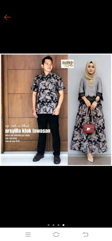 Dt Collection  - Kemeja Batik Cowok  Motif Kenongo Warna Abu Lengan Panjang