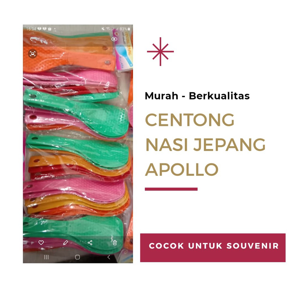 Centong Nasi Anti Lengket Isi 6 Pcs Sendok Nasi Souvenir Warna Warni