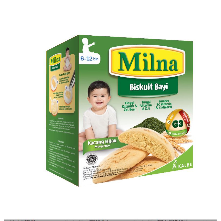 MILNA BISKUIT BAYI 6+ 130g / Biskuit Bayi Milna / Untuk 6 bulan +