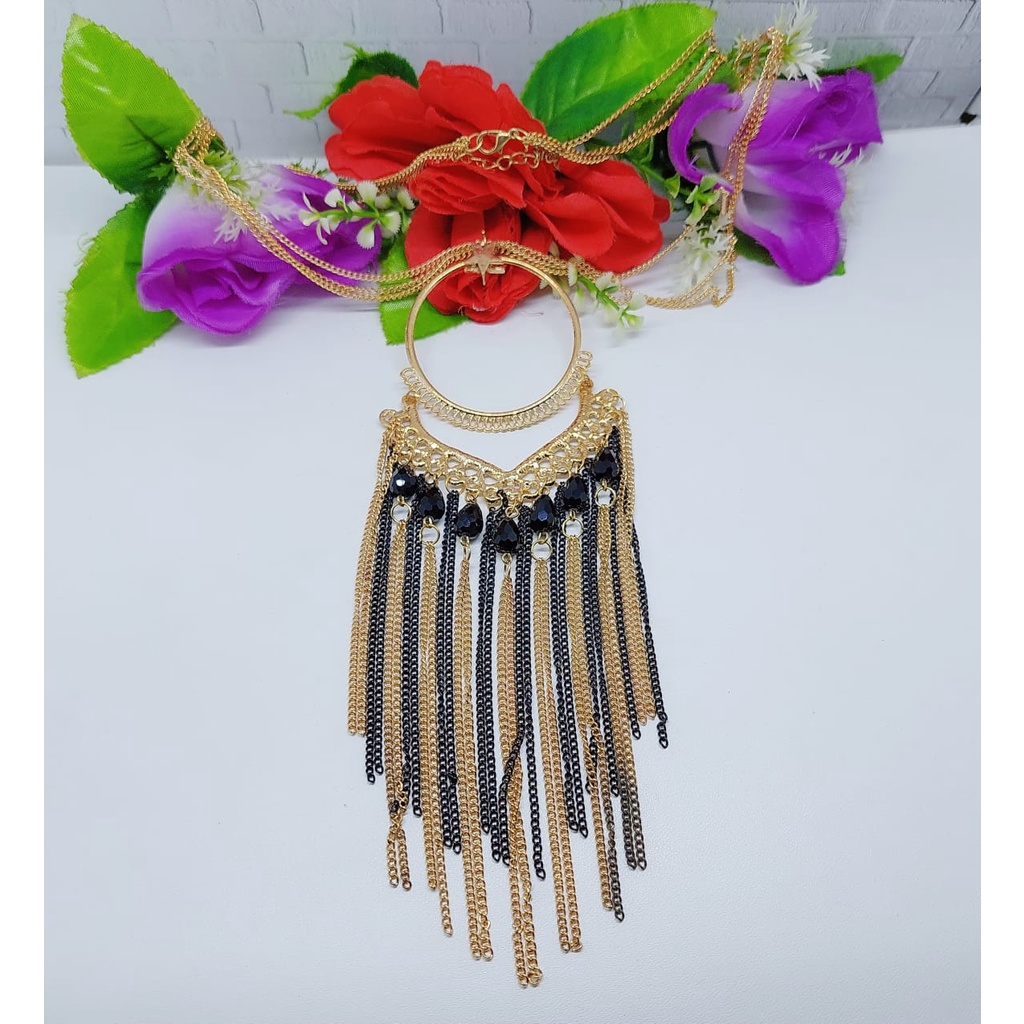 Aksesoris kalung fashion kalung elegan kalung hijab aksesoris cantik kalung daun elegan cantikA40-43