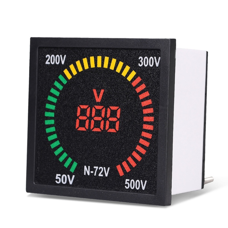 Btsg 72mm Panel LED Display Voltage Meter 68mm Ukuran Lubang Voltmeter 110V 220V Indikator Tegangan Digital 50V Ke 500V Acces