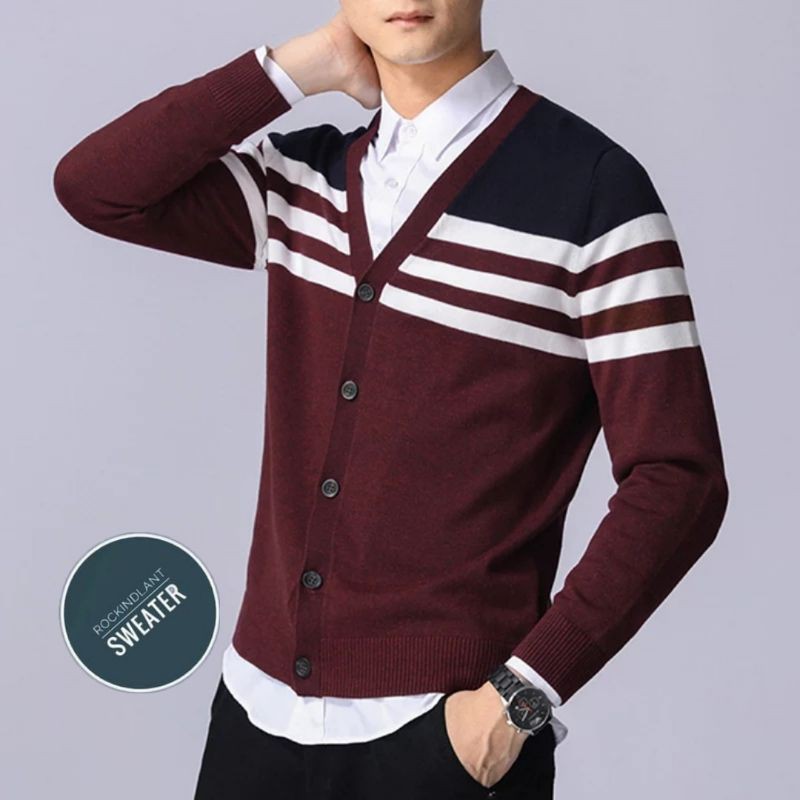 Sweater Cardigan Rajut Pria/Sweater Casual Rajut