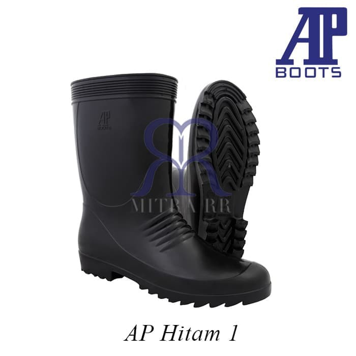 AP Boots Hitam 1 - Sepatu Boot Pendek Karet Unisex AP 1 AP BLACK 1