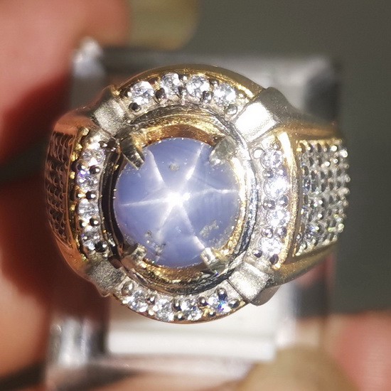 Blue Safir Ceylon Star Enam Mata Udang natural alam paling dicari