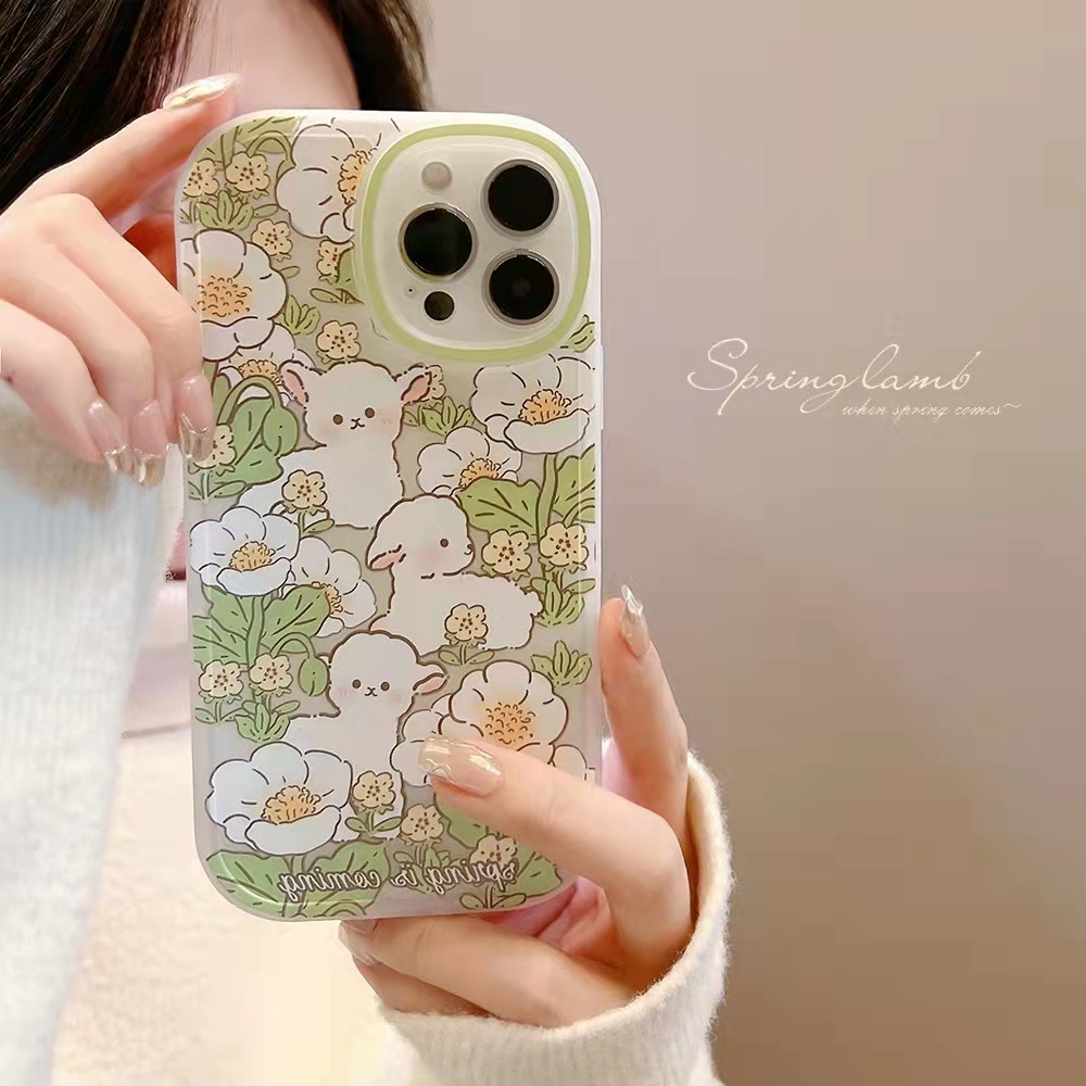 Soft Case TPU Motif Rumput Domba 13 13pro 13prm Untuk iPhone 11 7Plus 8Plus Xr XS 13 12pro Max