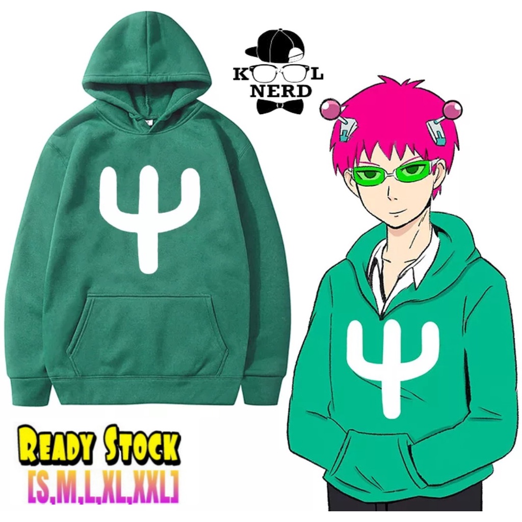 HOODIE COSTUM COSPLAY ANIME JEPANG THE DISASTROUS OF LIFE SAIKI KUSUO LOGO SIMPEL KEREN (READY SIZE 