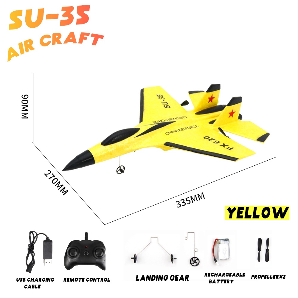 Mainan Pesawat RC Terbang Remote Control LED Pesawat Glider Airplane Foam 2.4G RC Airplane Busa Elastis Tidak Akan Pecah FX620