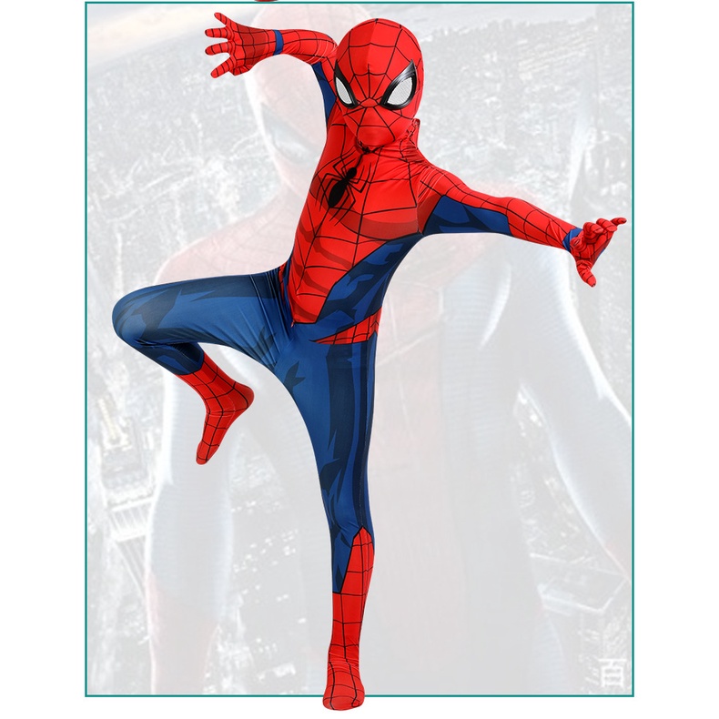 Voucher Shoee Halloween COS Amazing Spider-Man KOSTUM ANAK Jumpsuit + Topeng