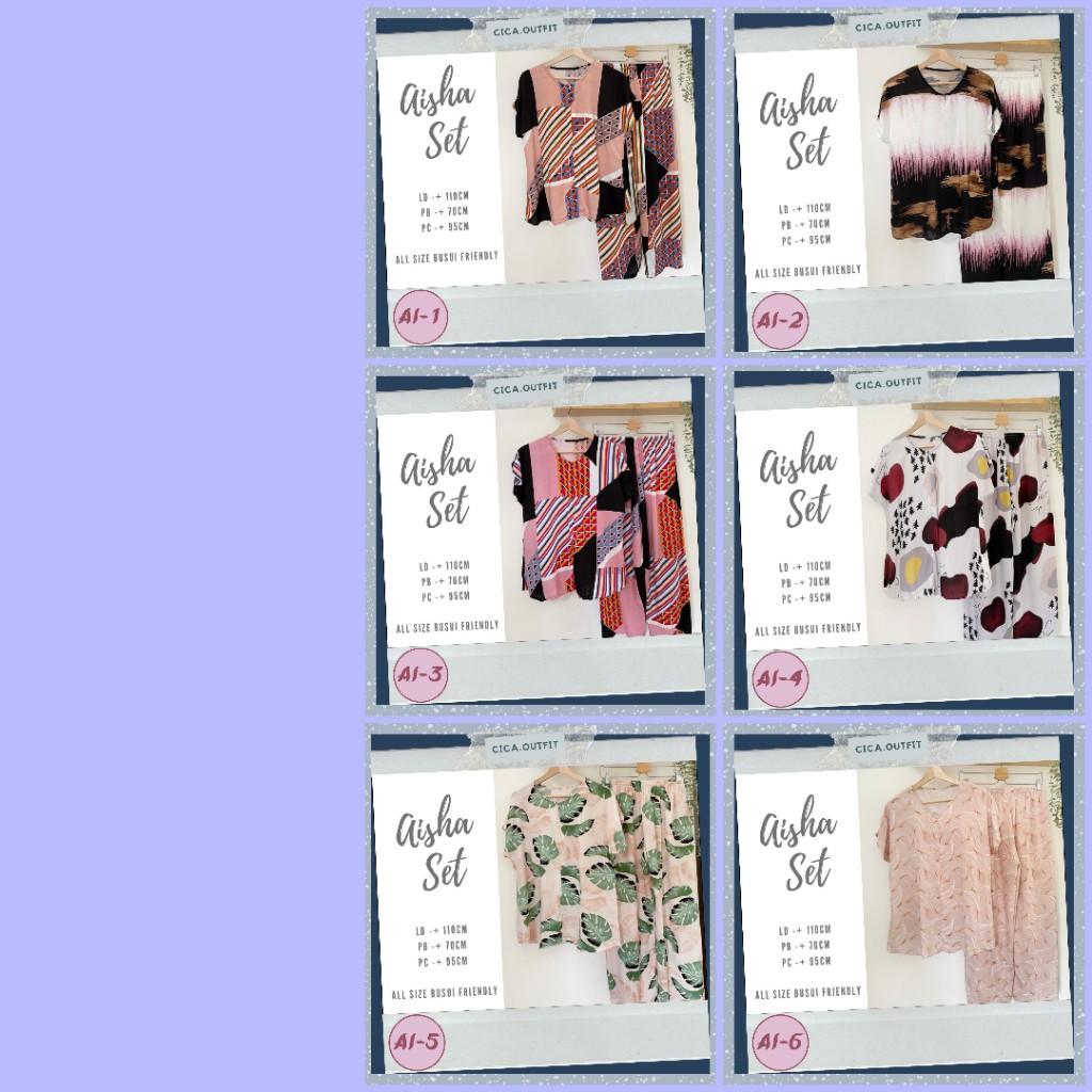 Baju Tidur Aisha Set Piyama Katun Rayon Premium