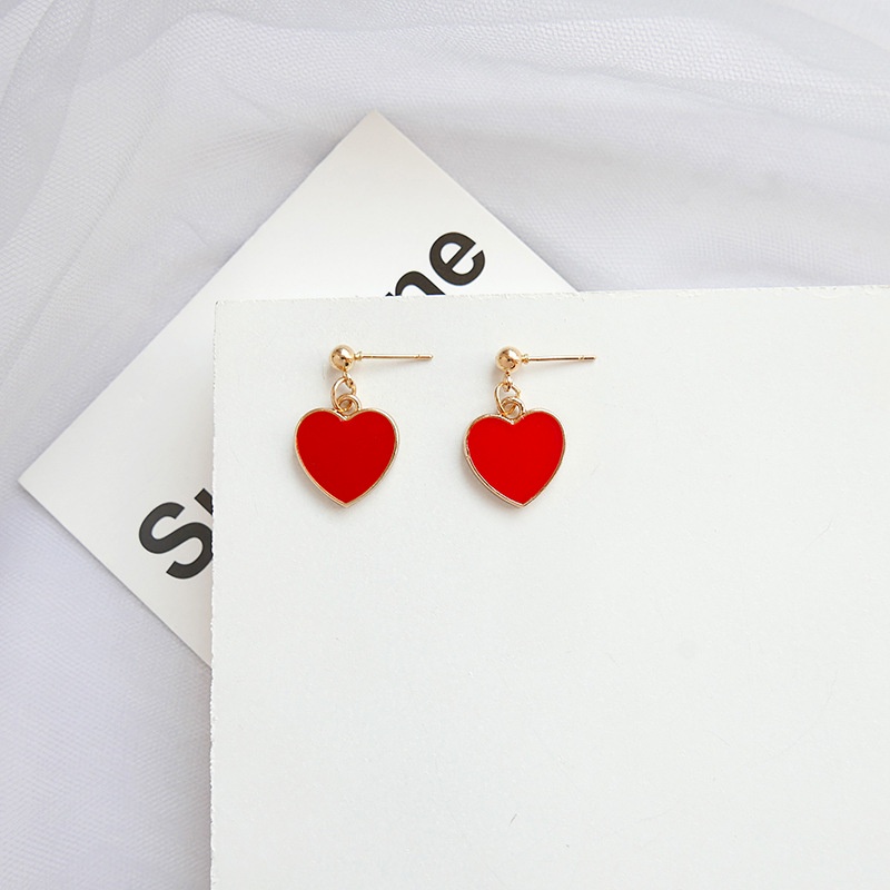 [littlecrab] Anting Wanita Merah Cherry Love Anting Panjang Simple Elegan Buah Long Strawberry Woman Earrings Anting Berkualitas Anting Drop Korean Style