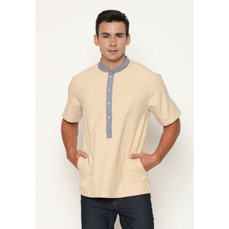 AMK Baju Koko Lengan Pendek KK Gathan S/s Cream