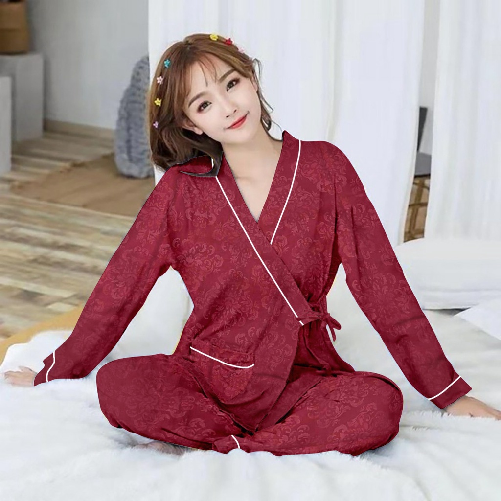 baju tidur kimono/kimono wanita terbaru/kimono lengan panjang katun