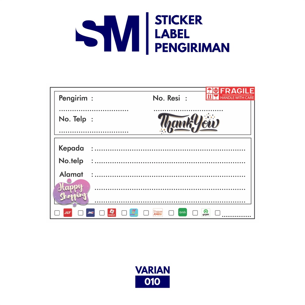 Stiker Label Pengiriman / Stiker Alamat Sticker Pengiriman Paket / Stiker Pengiriman-010