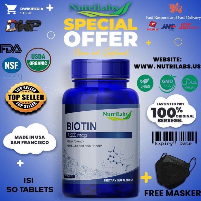 Puritan Pride Biotin 7500 Mcg - 50 Tablets