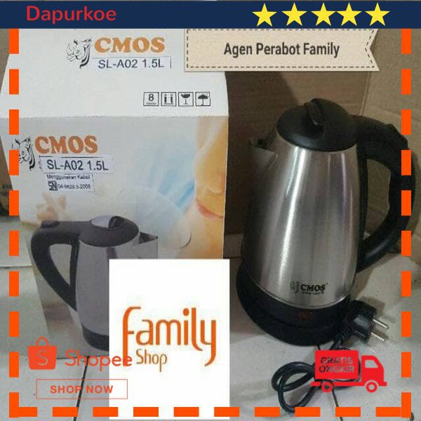 Terlaris TEKO LISTRIK / ELECTRIC KETTLE CMOS 15 LITER STAINLESS Elegan