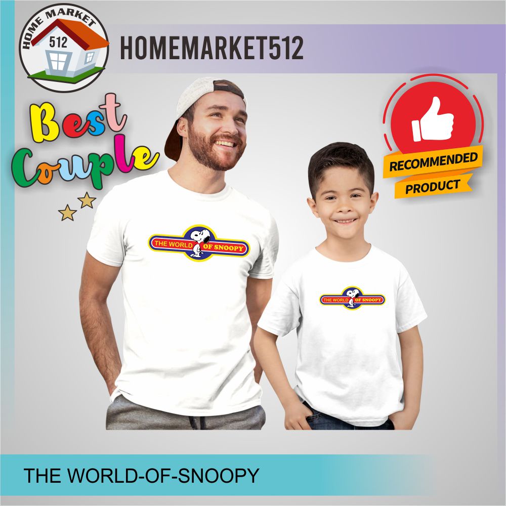 Kaos Anak Baju Couple Keluarga Kaos Pasangan The World Of Snoopy| Homemarket512