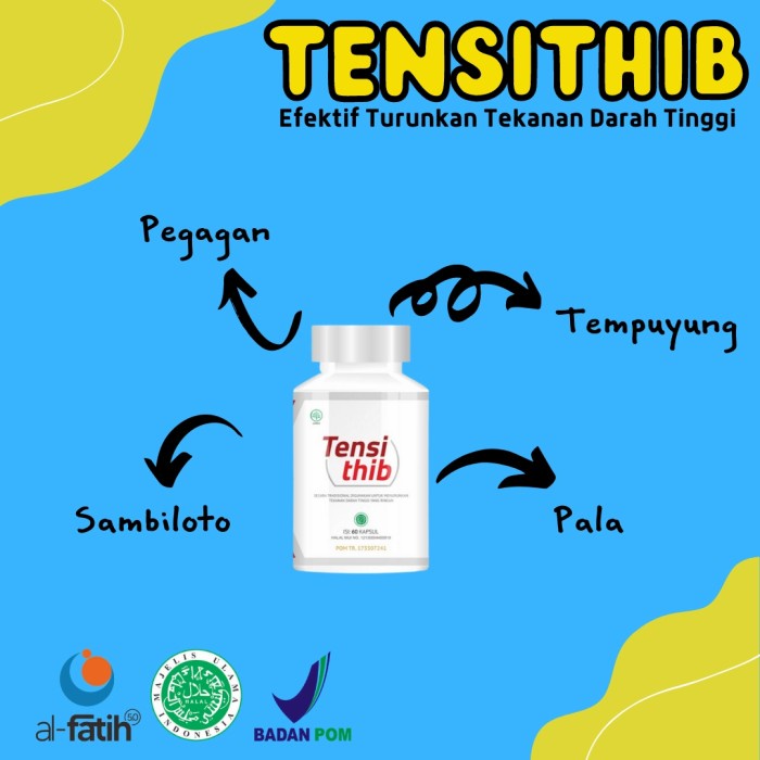 

Obat Darah tinggi tensithib 100 % herbal alami tanpa efek samping - Obat Hipertensi Herbal Alami