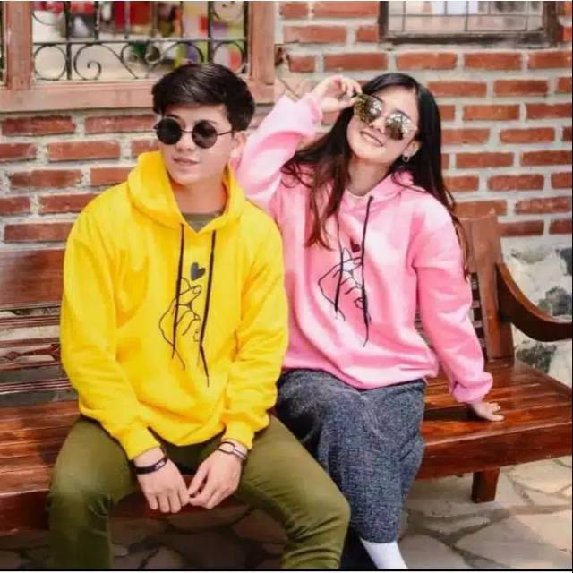 Sweater saranghaeyo jaket hoddie fashion remaja