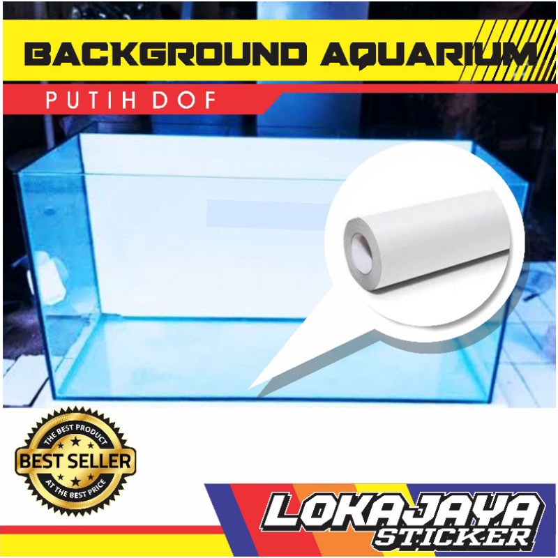 STIKER SKOTLET WHITE MATT BACKGROUND AKUARIUM AQUARIUM PUTIH DOF/ MATE