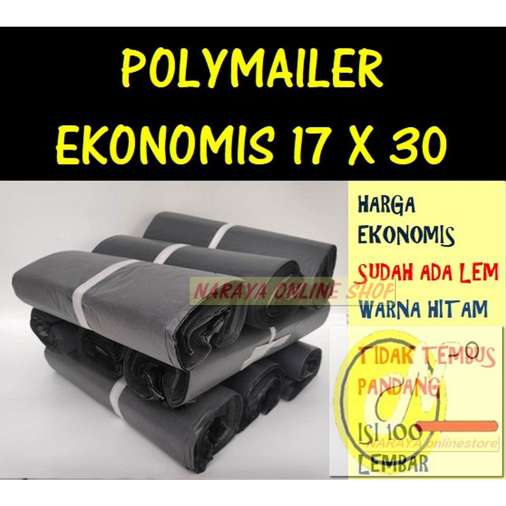 

POLYMAILER ECONOMY HITAM 17X30 ISI ±100