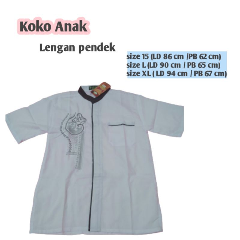 baju Koko anak SD - SMP atasan taqwa putih