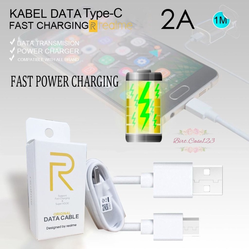 Kabel cable data original REALME Fast charging 2A TIPE C usb realme 6 6pro 7 7pro 8 8pro supoort vooc BC6081