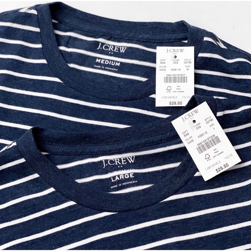 Kaos Jcrew Slim Striped Pocket Tees