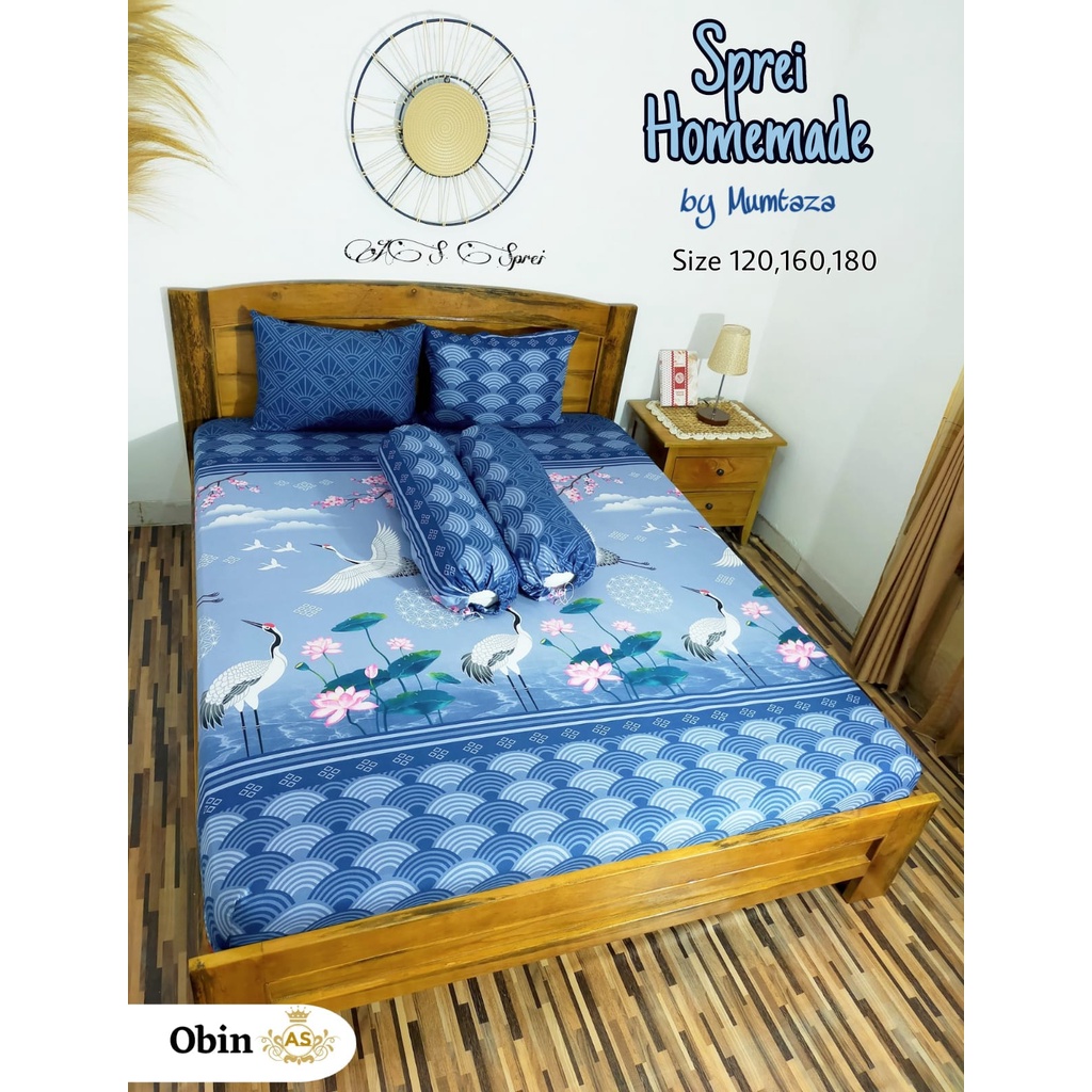 Sprei homemade Obin 180x200, Seprai Homemade Karakter dan Bunga Termurah, sprei terlaris