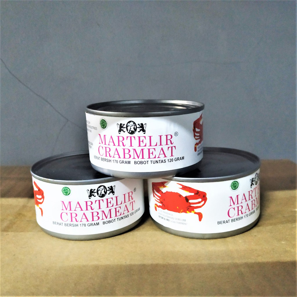 

Crab Meat Martelir 170 gr / Kepiting Kaleng Martelir / Daging Kepiting Rajungan Kaleng