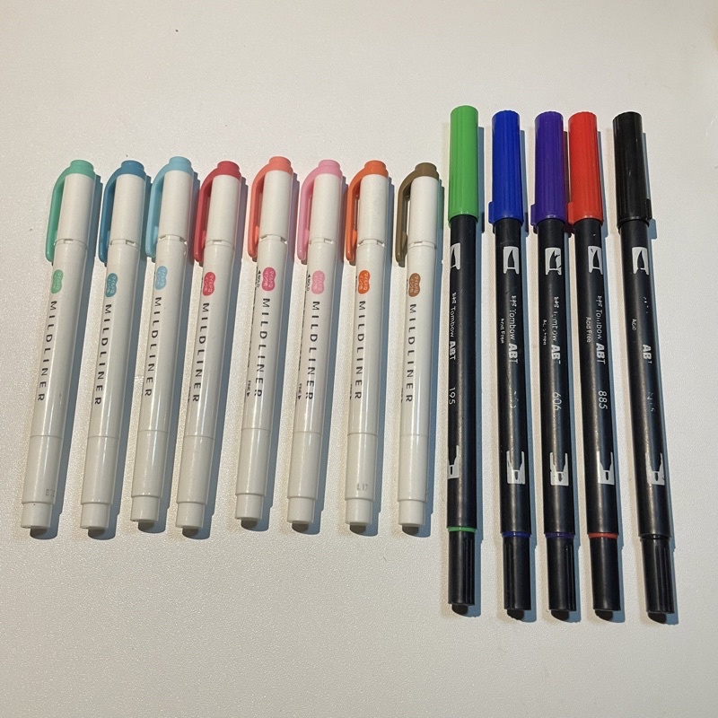 

zebra mildliner highlighter tombow dual brushpen preloved