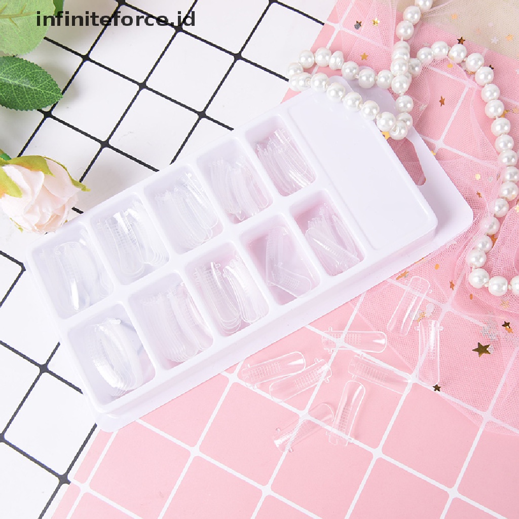 (infiniteforce.id) 100pcs / Set Cetakan Kuku Palsu Untuk nail art Diy