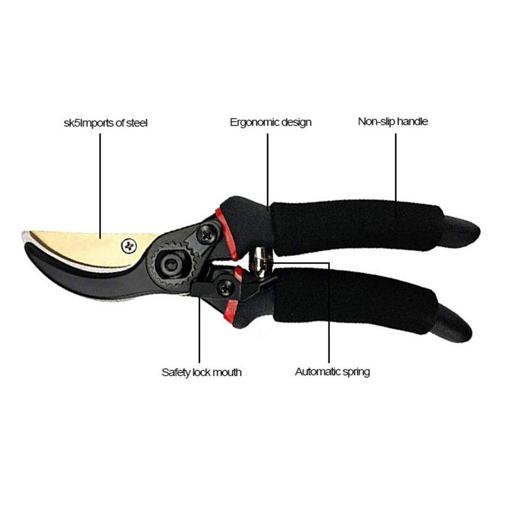 [Elegan] Garden Pruner Ergonomis Lurus Geser Stainless Steel Perlengkapan Taman Hemat Tenaga Kerja Grafting Tools