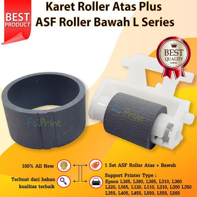 KARET ROLLER ASF ATAS+BAWAH EPSON L120 L110 L210 L300 + PLASTIK HOLDER - ASF A B ORIGINAL