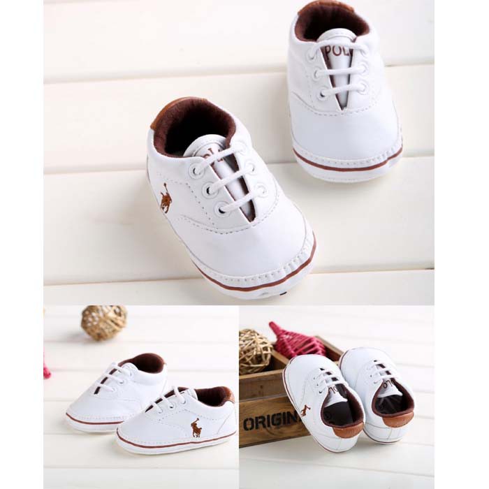 Sepatu Bayi Laki Laki Prewalker Polo White / Choco