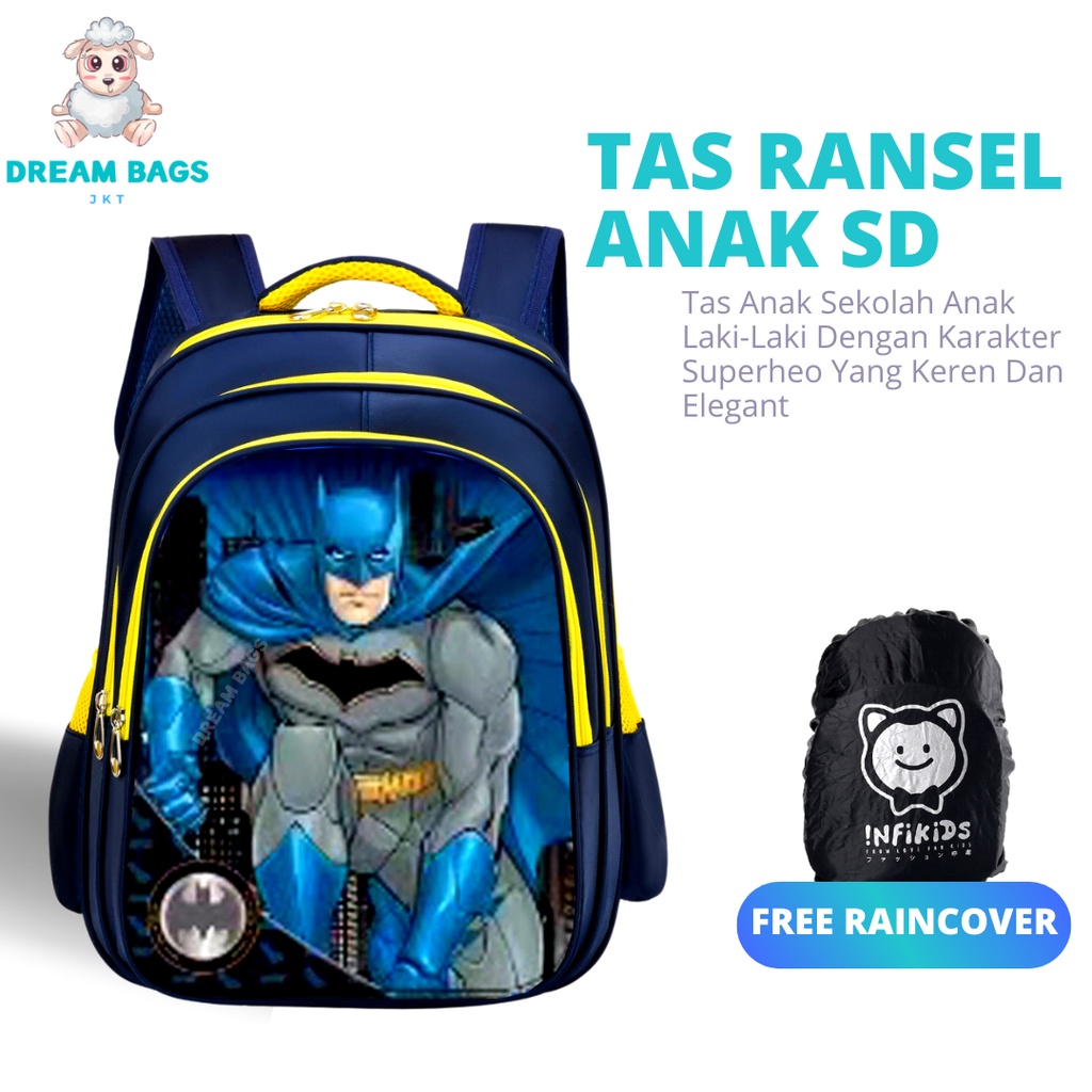 Tas Sekolah Import Karakter Superhero DB 1925 Size SD Tas Ransel Anak