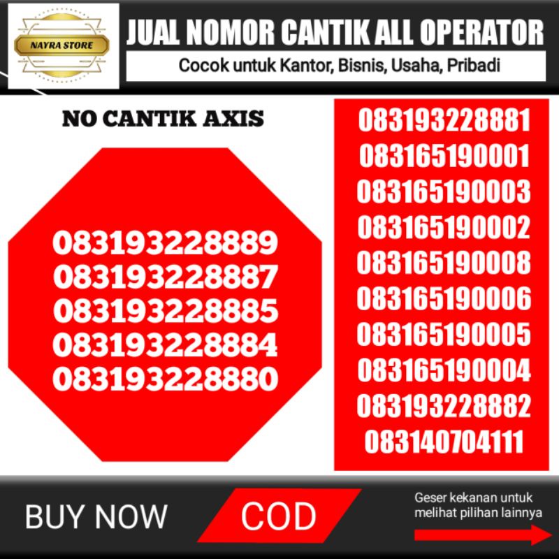 No Cantik Axis triple