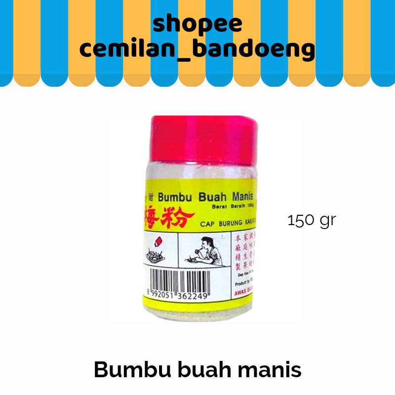 Bumbu Rujak jambu kristal bumbu Buah Manis / Pedas garam buah botol 150gr cap elang