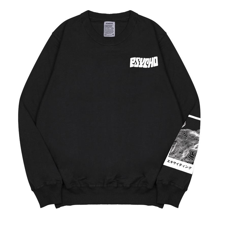 PROMO  Himside - Psycho Crewneck Black [KODE BARU 607]