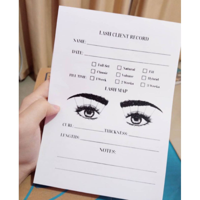 

50pcs data Kartu customer eyelash extension