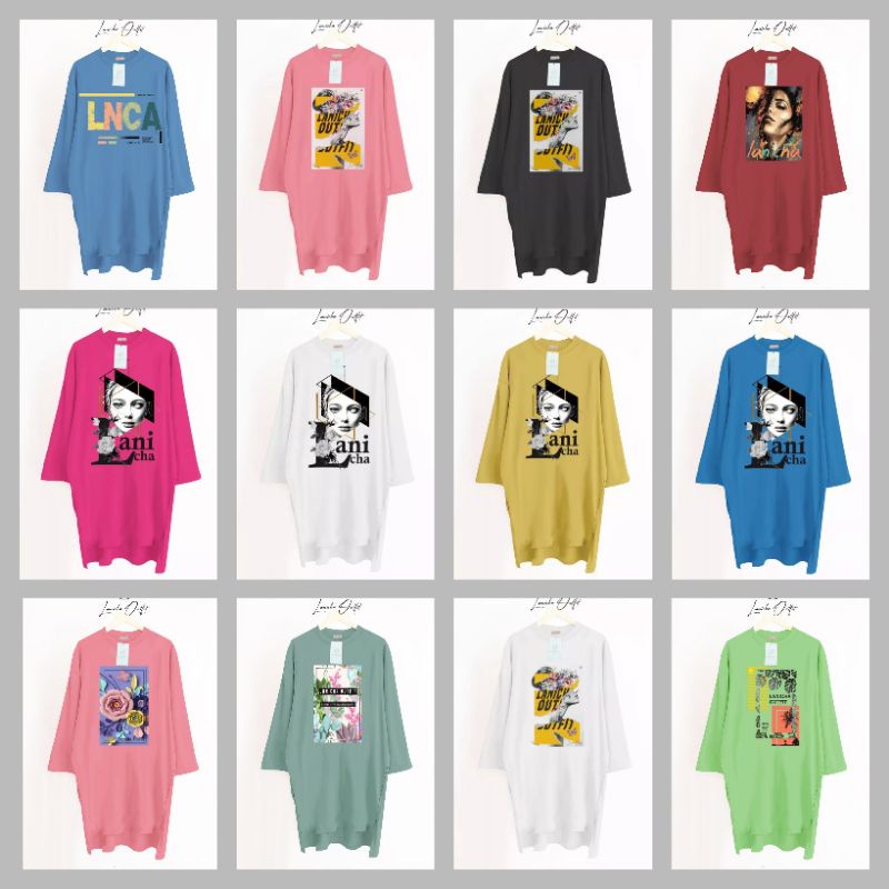 Top Oversize Lanicha / Atasan Kaos Wanita Original lanicha / Tunik Kaos Wanita Terbaru