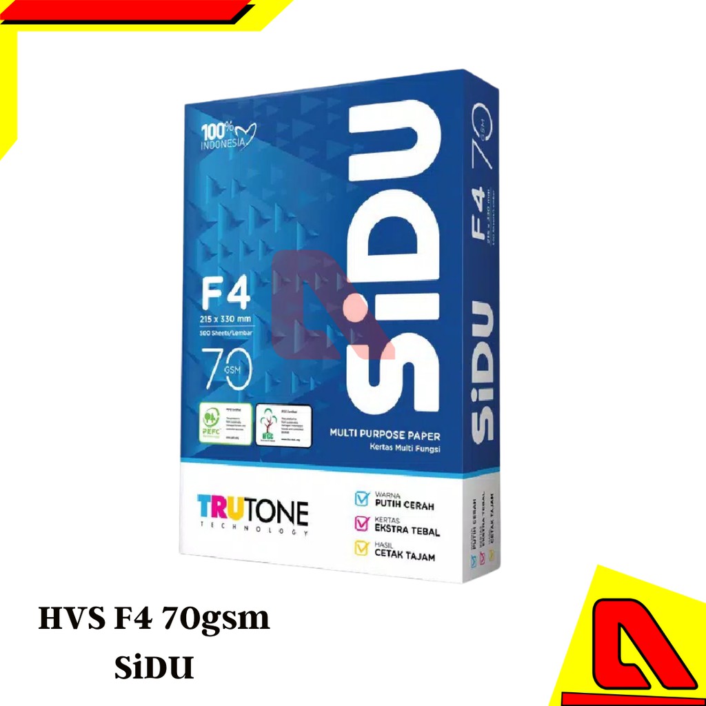 

KERTAS HVS F4 1 RIM 70 GRAM SIDU MURAH