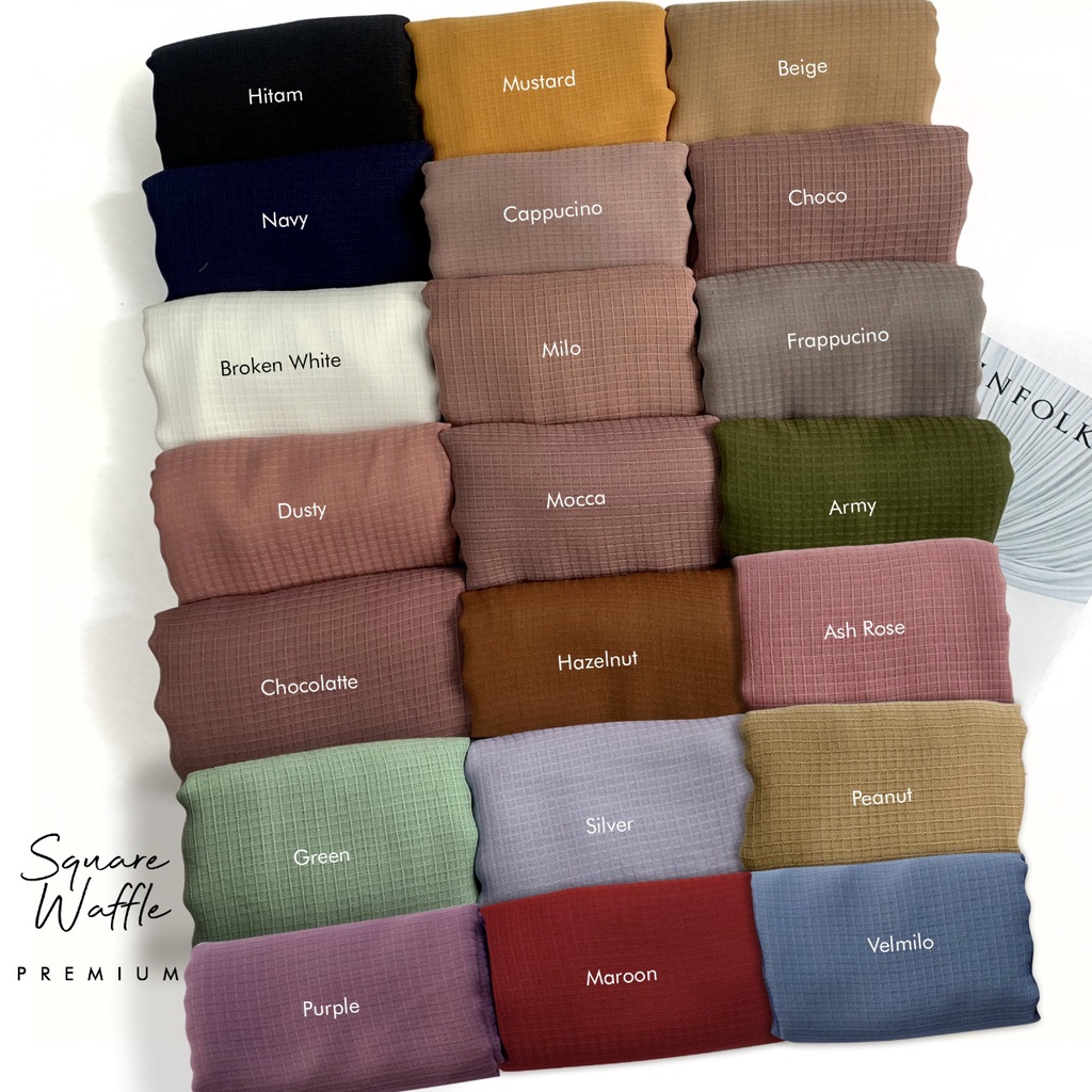 Alny Hijab -  Bella Square Waffle Premium / Hijab ootd Kekinian By Alnyhijab